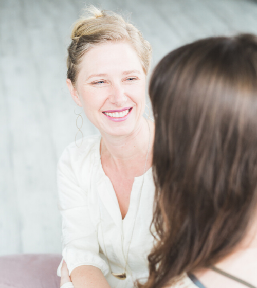 woman talking to a friend