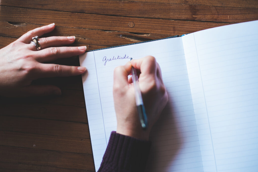 woman journaling gratitude