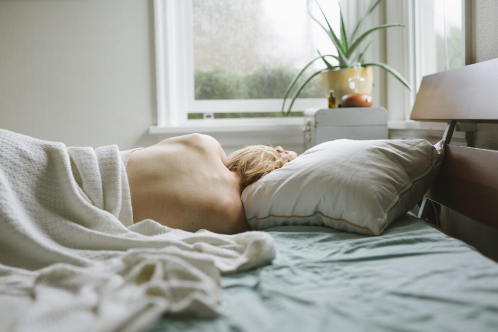 woman sleeping in bed