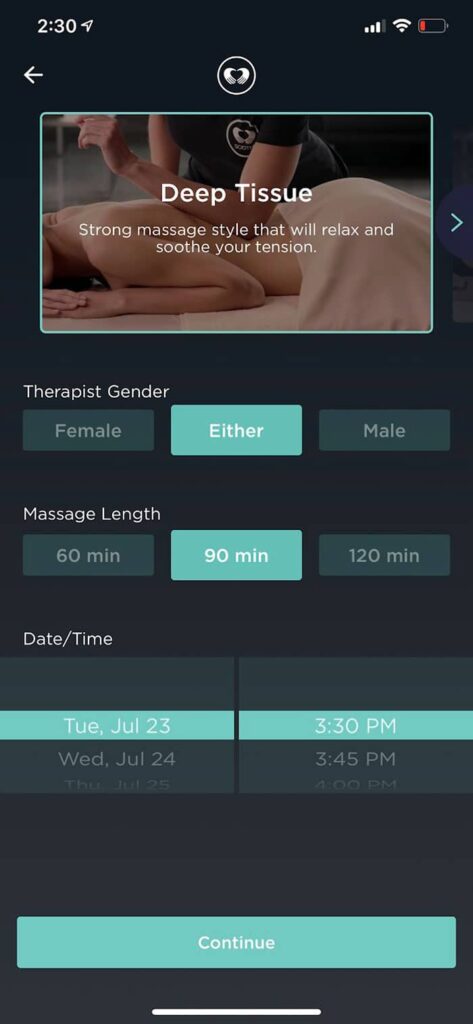 soothe massage app