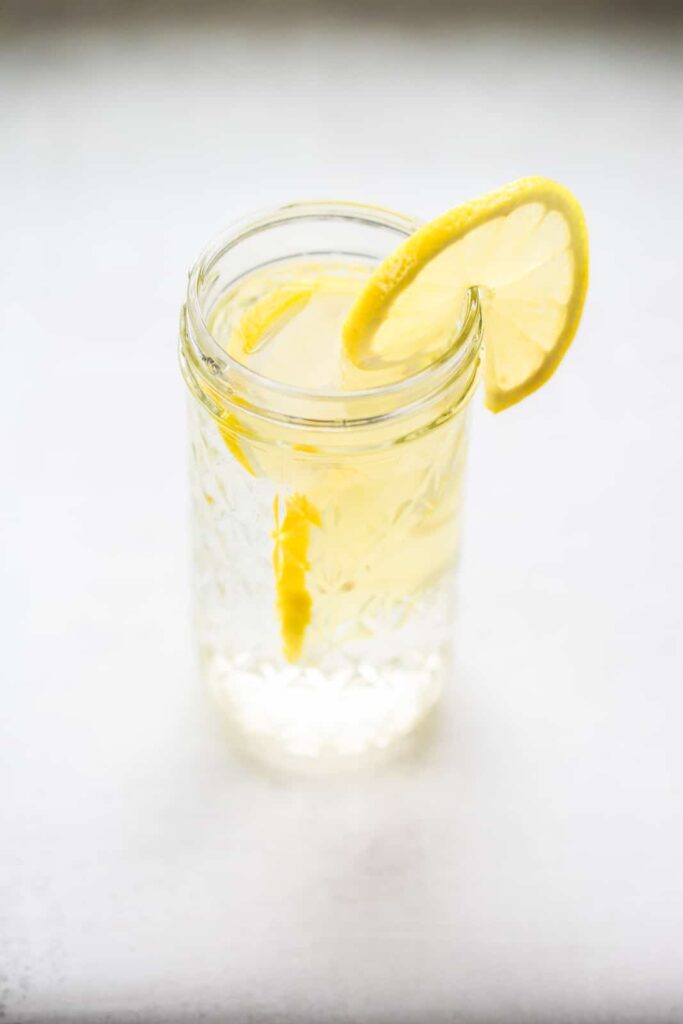 glass of lemon water