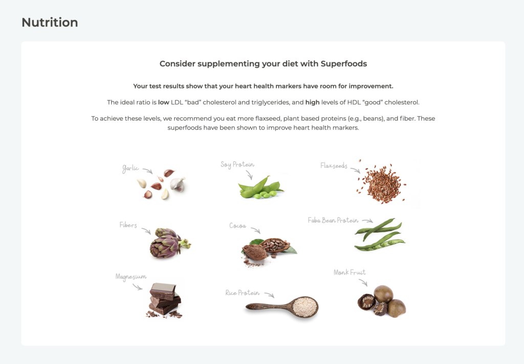 MYXHealth superfood suggestions