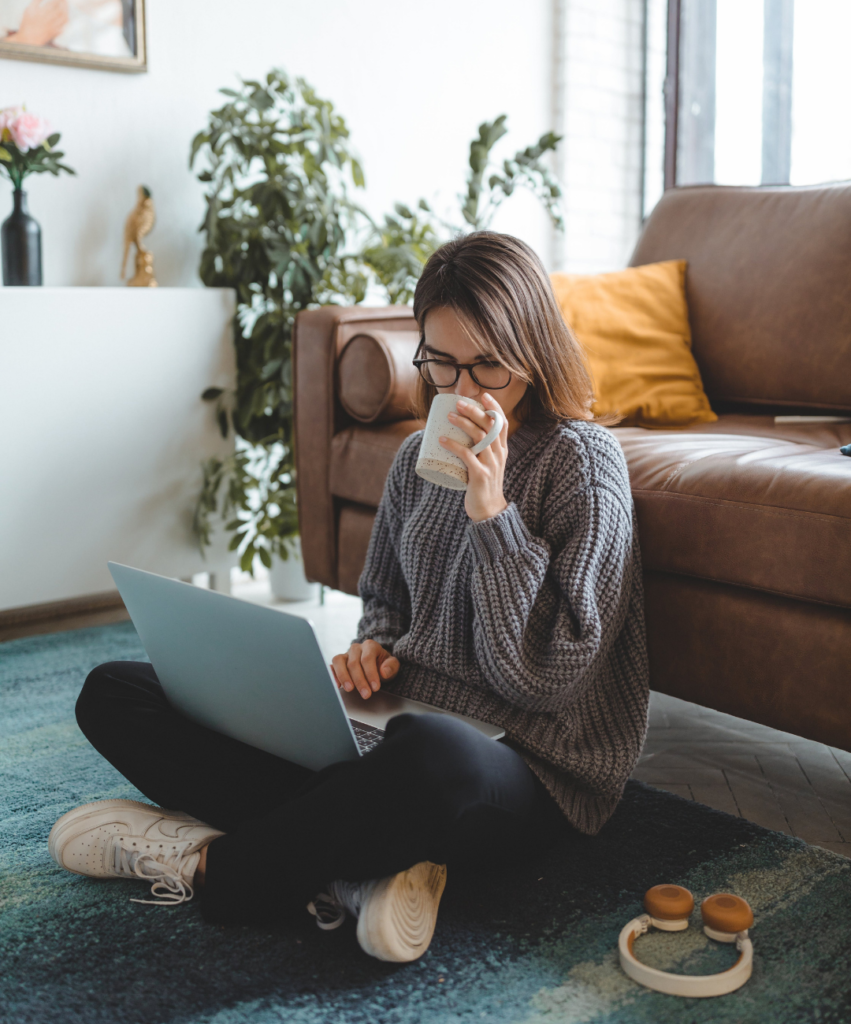 woman on the computer